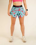 Women's Blue Flamingo 4" Split Shorts