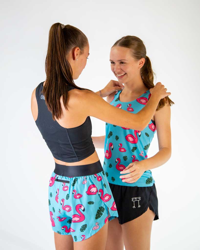 Women's Blue Flamingo Performance Singlet