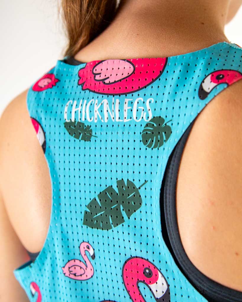 Women's Blue Flamingo Performance Singlet