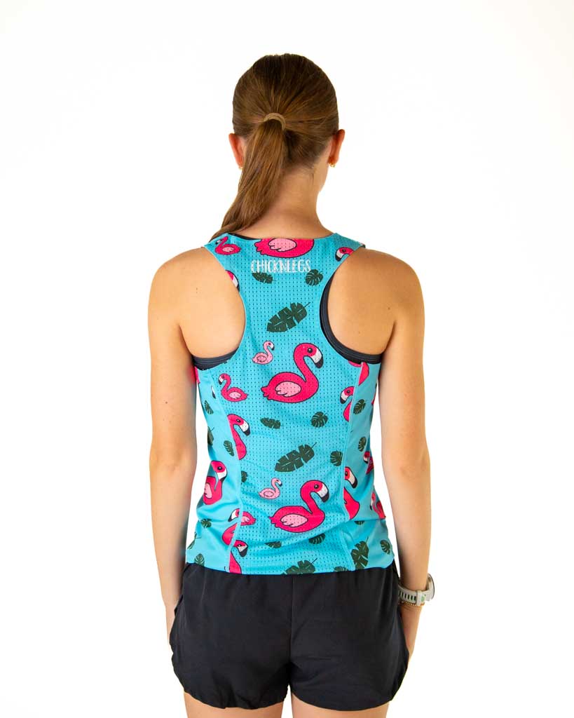 Women's Blue Flamingo Performance Singlet