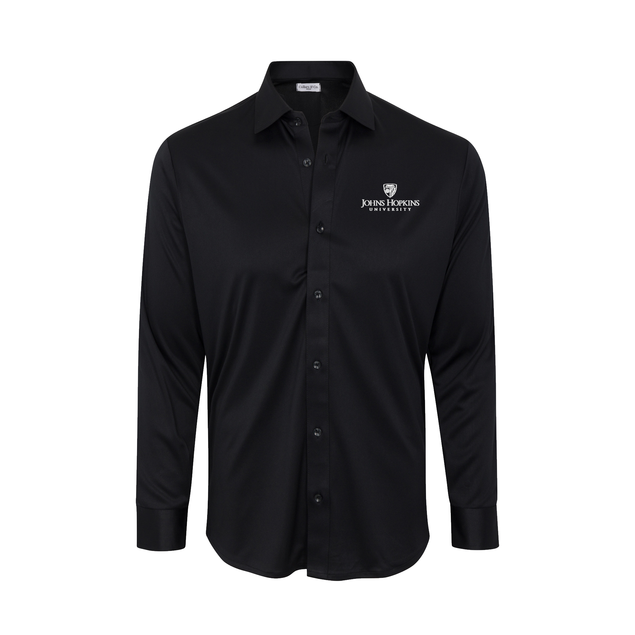 Johns Hopkins Quattro Flex Dress Shirt with Semi-Spread Collar Black