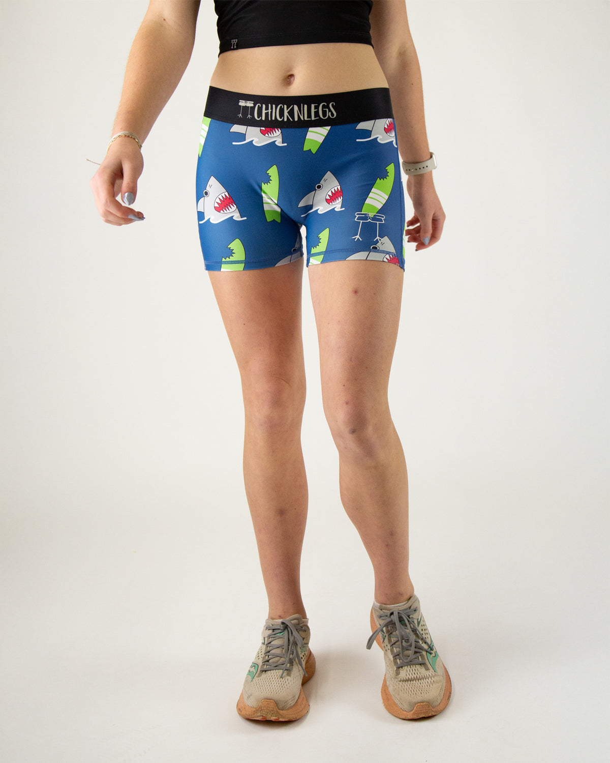 Women's Blue Sharks 3" Race Compression Shorts
