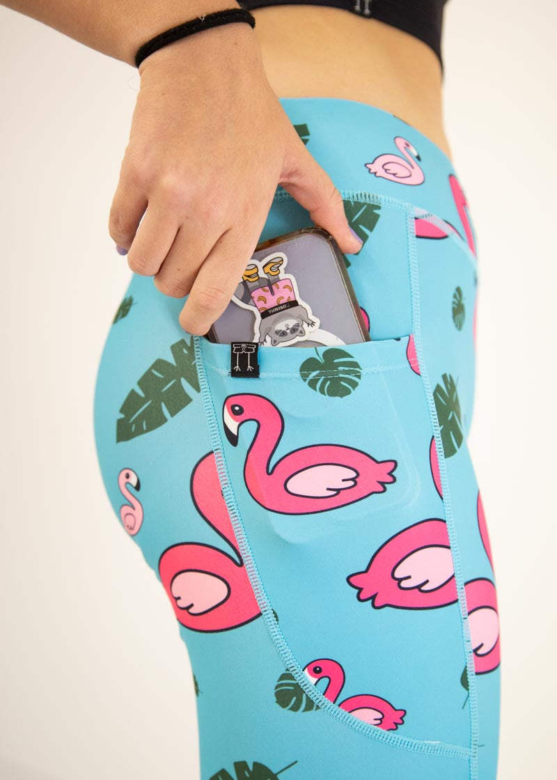 Women's Blue Flamingos Leggings