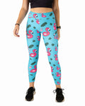 Women's Blue Flamingos Leggings