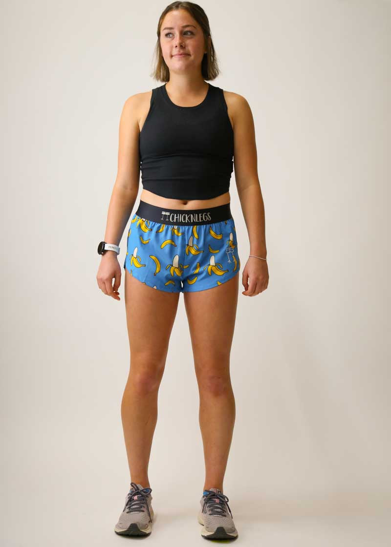 Women's Blue Bananas 1.5" Split Shorts